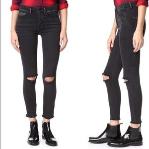 Free People Payton Skinny Jeans Studded SZ 24